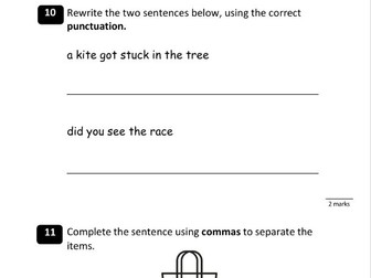 SPAG: Year 2 Vocabulary, Grammar and Punctuation Assessment TEST B