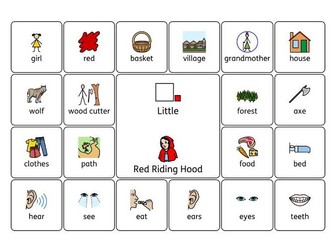 Little Red Riding Hood Symbol Word Grid