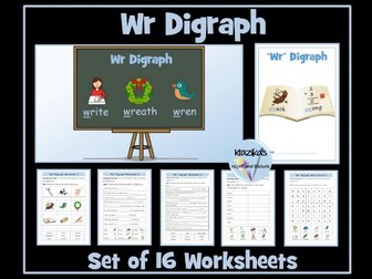 'wr' Digraph Worksheets