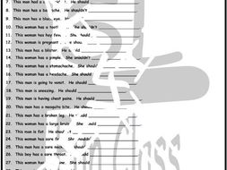 Modals of Advice 1 Page BW Worksheet
