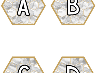 Honeycomb marble display letters