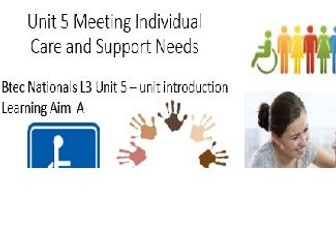 U5 - Meeting individual care & support needs Lessons for Learning Aim A