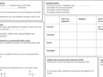 B1.1 and B1.2 Revision Mat for SL IBDP Biology