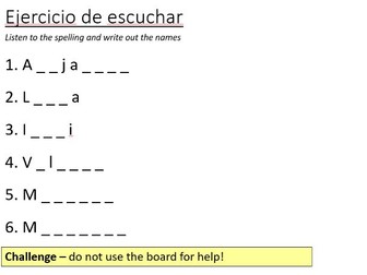 Year 7 Spanish Lesson 2 - Como se escribe