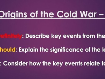 Cold War Origins Revision Summary KI1 AQA 1B FREE