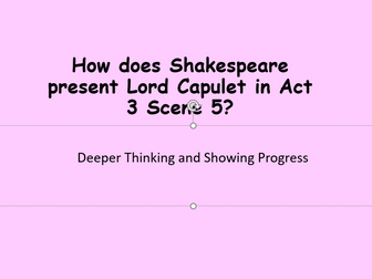 Lord Capulet Analysis - Effective Peer/Self Assessment Tool