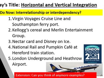 BTEC Level 3 Travel & Tourism Unit 1 B3 Interrelationships and Interdependancies