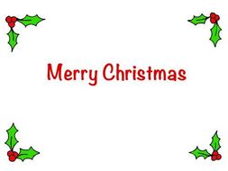 christmas card insert holly design a5 2 up on an a4 page