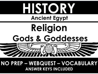 History - Ancient Egypt - religion, Gods, Goddesses - Research Tasks and Activities