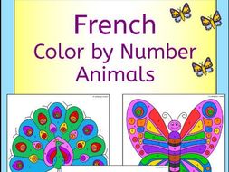 French Color by Number Animal Pictures