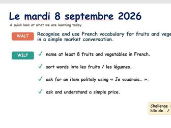 French Fruits & Vegetables KS2 Lesson Pack