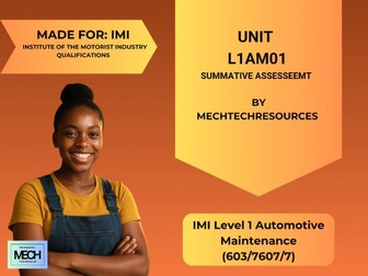IMI Level 1 Automotive Maintenance (603/7607/7): Unit L1AM01 Summative Assessment | MechTechResource