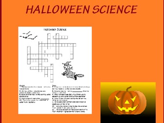 Halloween themed Science Crossword with ANSWERS