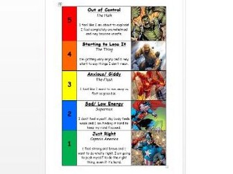 Superhero Emotions Check in (zones of regulation) SEMH SEN BEHAVIOUR