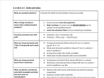 OCR A Level Chemistry notes - made using mark schemes