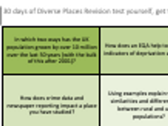 AS Level Geography Diverse Places Revision 30 days
