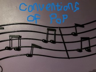 GCSE OCR MUSIC 4 worksheets for area of study 5 conventions of pop revision worksheets with answers