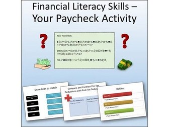 Financial Literacy Skills - Paycheck Activity