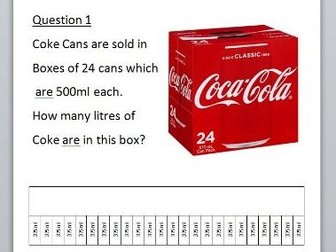 YEAR 4/5/6 CAPACITY WORD PROBLEMS WITH BAR MODEL REPRESENTATION