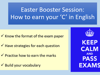 Cambridge IGCSE English Revision Booklet and Powerpoint (Core Paper 1)