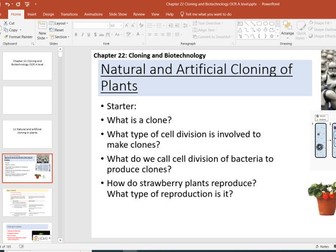 OCR Biology A, A level, Cloning and Biotechnology Chapter 22