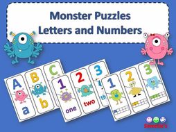 Number and ABC Puzzles - Monster Theme