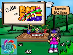 Catie the Rock Star! Interactive Recorder BAG Game for Google Slides /Adobe