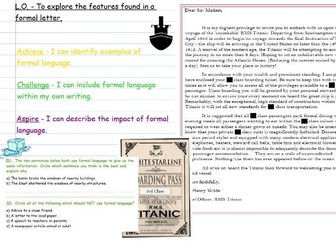 Titanic Literacy Hook - Formal Letters - Invites to board Titanic