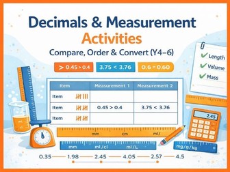 Decimals & Measurement Activities | Compare, Order & Convert (Y4–6)