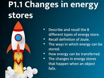 P1.1 Changes in energy stores