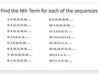 Linear Sequences Lesson Series