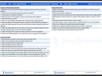 KS3 Acids, Alkalis  & Bases Booklet | Chemistry