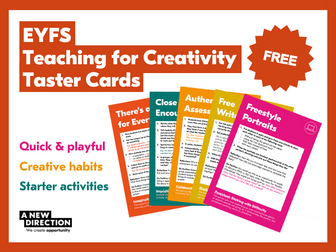 Teaching for Creativity Taster Cards - EYFS - FREE