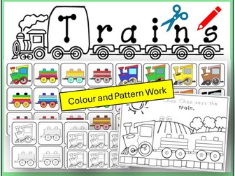 Trains Colour and Pattern Work