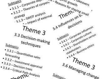 Theme 3 booklets Business Studies Edexcel A Level