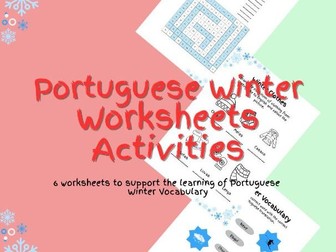 Portuguese Winter Worksheets Activity