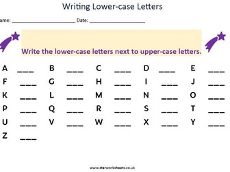 Upper-case to lower-case worksheet