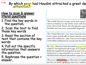 Answering Literal Questions - Year 7 Reading