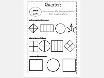 Fractions halves and quarters
