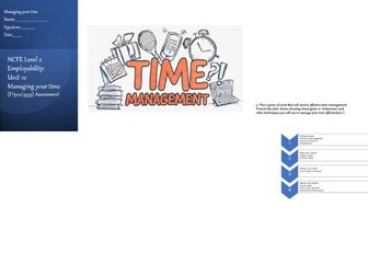 NCFE Employability Managing your time​  F/502/3555 Unit 10 ​ workbook