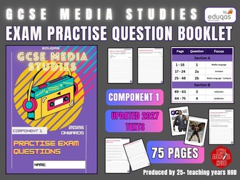 *NEW 2027* Media Revision Exam Practice Booklet | GCSE | Component 1 | Eduqas