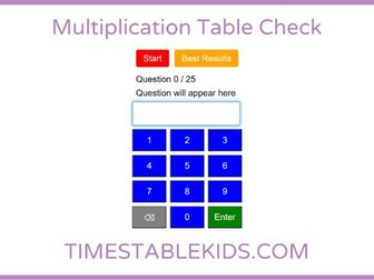 Multiplication Tables Check Simulator