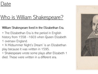 Lesson 1 - William Shakespeare