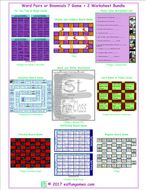 Word Pairs or Binomials 7 Game Plus 2 Worksheet Bundle