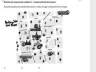 Listening comprehension asking for directions in Spanish 2 / pidiendo direcciones en español 2