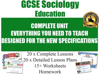 EDUCATION (20 Lessons) [ GCSE Sociology ]