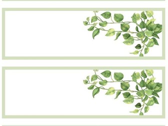 Botanical Nature Tray Labels Blank