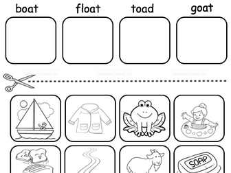 'oa' digraph matching words to pictures