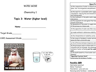 Year 10 topic 3 WJEC Chemistry Water workbook