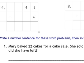 Y2 Mixed Addition and Subtraction with column method